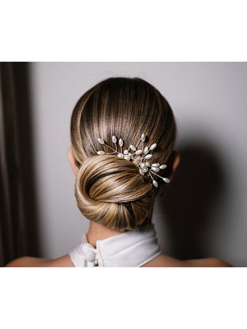 Par de Enfeites de Cabelo para Noivas Arranjo Pérolas Festas